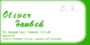 oliver hambek business card
